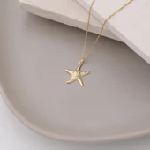 925 Ayar Gümüş Desenli Deniz Yıldızı Kolye thumbnail 2