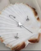 Kıkırdak Küpe Set Kararmaz Çelik 316L Lüks Kadın Küpe 16990 - 2