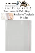Hazır Kitap Kaplığı Şeffaf Buzlu Beyaz 10 Adet 1 Paket Cırtlı Ayarlanabilir Kendinde Yapışkanlı Kaplık Okul Sınıf - 1