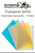 Hazır Defter Kaplığı Şeffaf Buzlu Sarı A4 10 Adet 1 Paket Cırtlı Ayarlanabilir Kendinde Yapışkanlı Kaplık Okul Sınıf - 4