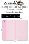 Hazır Defter Kaplığı Şeffaf Buzlu Sarı A4 10 Adet 1 Paket Cırtlı Ayarlanabilir Kendinde Yapışkanlı Kaplık Okul Sınıf - 2