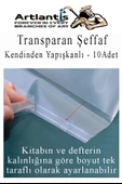 Hazır Defter Kaplığı Şeffaf Buzlu Sarı A4 10 Adet 1 Paket Cırtlı Ayarlanabilir Kendinde Yapışkanlı Kaplık Okul Sınıf - 3