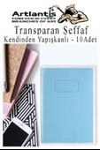 Hazır Defter Kaplığı Şeffaf Buzlu Sarı A4 10 Adet 1 Paket Cırtlı Ayarlanabilir Kendinde Yapışkanlı Kaplık Okul Sınıf - 6