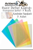 Hazır Defter Kaplığı Şeffaf Buzlu Renkli A4 5 Adet 1 Paket Cırtlı Ayarlanabilir Kendinde Yapışkanlı Kaplık Okul Sınıf - 1