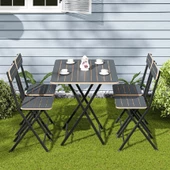 Eportatif 4 Kişilik Bistro Takım Bahçe Masa Sandalye Füme 1429 - 2