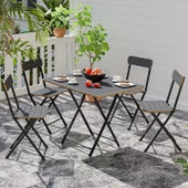 Eportatif 4 Kişilik Bistro Takım Bahçe Masa Sandalye Füme 1429 - 1