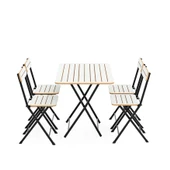 Eportatif 4 Kişilik Bistro Takım Bahçe Masa Sandalye Beyaz 1428 - 3