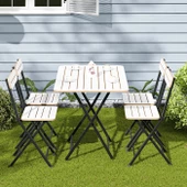 Eportatif 4 Kişilik Bistro Takım Bahçe Masa Sandalye Beyaz 1428 - 1