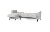 Vipa Orlando Mini Puflu Köşe Koltuk Takımı, R+2+P  Oturma Odası ve Salon İçin, Gri - 6