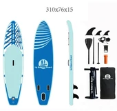 Stand Up Paddle Board Şişme SUP Sörf Tahtası Board 310x76x15 cm Mavi - 1
