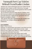 Soft Suni Deri Cep Telefon Bölmeli Trend Kadın Cüzdan Kalp Detaylı  - PRS-Nisa-Kırmızı - 6