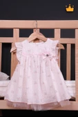 Babydola Kız Bebek Bayramlık Çiçekli Tül Detaylı Elbise 15055 thumbnail 1