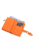 Yumuşak Suni Deri Fermuar Bölmeli Trend Kadın Cüzdan - PRS-Elif-Turuncu thumbnail 5