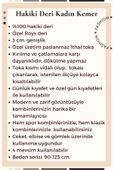 Kahverengi Hakiki Deri Nikel Tokalı Dikişli Model 3 cm.lik Kadın Kemer - Roys Deri B809 - 8