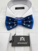 Brianze Beyaz Puantiyeli Saks Mavi Papyon thumbnail 1