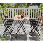 Eportatif 4 Kişilik Minderli Bistro Takım Bahçe Masa Sandalye Çam 1430 thumbnail 1