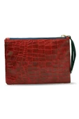 Kadın Basic Clutch Çanta Kroko Timsah Desen Bordo (4031-B) 214030 - 4