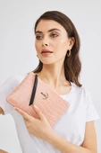 Kadın Basic Clutch Çanta Kroko Timsah Desen Pudra (4031/P) 214030 thumbnail 1