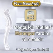 4 Adet Valenta Masa Dresuar Ayağı 76 cm Plastik Beyaz Ayak Mutfak Yemek Masası Mobilya Ayakları - 3