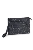Kadın Basic Clutch Çanta Monogram Desen Siyah Gri (4034SG) 214031 - 2