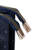 Kadın Basic Clutch Çanta Monogram Desen Lacivert Bej (4034L) 214031 - 9