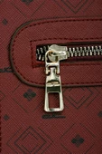 Kadın Basic Clutch Çanta Monogram Desen Bordo Siyah (4034B) 214031 - 9