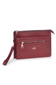 Kadın Basic Clutch Çanta Monogram Desen Bordo Siyah (4034B) 214031 - 2