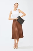 Kadın Basic Clutch Çanta Monogram Desenli Siyah Taba 214002 - 1