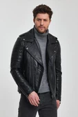 Roberto Siyah Deri Mont - 4