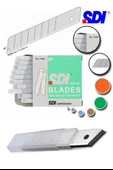 Maket Bıçağı Yedeği Geniş 10 Tüp 10 lu 18 mm SDI Falçata Bıçağı Yedek Ağızları Koli Karton Kesici Hobi - 1