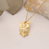 925 Ayar Baykuş Figürü Kolye thumbnail 2