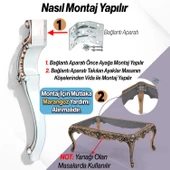 4 Adet Valenta Masa Dresuar Ayağı 76 cm Krem Kahverengi Ayak Mutfak Yemek Masası Mobilya Ayakları - 3