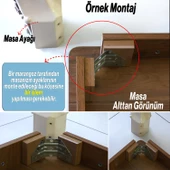 4 Adet Valenta Masa Dresuar Ayağı 76 cm Krem Kahverengi Ayak Mutfak Yemek Masası Mobilya Ayakları - 4