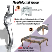 4 Adet Valenta Masa Dresuar Ayağı 76 cm Gümüş Ayak Mutfak Yemek Masası Mobilya Ayakları Gümüş Gri - 3