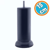 Mobilya Kanepe Yatak Baza Koltuk Destek Ayağı M8 Civata Metal Yükseltici İnce Diş Ayak 15 cm Antrasit Gri thumbnail 1