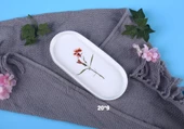 Royking Lavander 20x9 cm Kayık Tabak Kırmızı Çiçek SCS 016 - 1