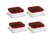 4 Adet Kapaklı Kare Kahvaltılık Kase Peynirlik Zeytinlik Reçellik Tabak Kahvaltı Kasesi - 1