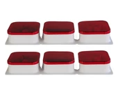 6 Adet Kapaklı Kare Kahvaltılık Kase Peynirlik Zeytinlik Reçellik Tabak Kahvaltı Kasesi - 1