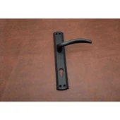 Trim Mat Siyah Aynalı Daire Giriş Çelik Kapı Kolu Sağ Basar Tek Yön thumbnail 4