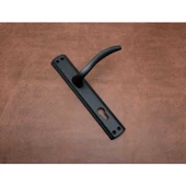 Trim Mat Siyah Aynalı Daire Giriş Çelik Kapı Kolu Sağ Basar Tek Yön thumbnail 3