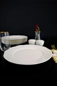 Digithome Yonca 6’lı Porselen Servis Tabağı Seti 27 Cm Krem - TL4034484 C320.003 - 3