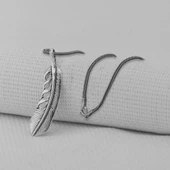 Kuş Tüyü 925 Ayar Gümüş Kolye thumbnail 1