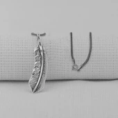 Kuş Tüyü 925 Ayar Gümüş Kolye thumbnail 2