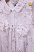 Babydola Kız Bebek Çiçek Desen Fiyonk ve Dantel Detaylı Tulum Bayramlık 15035 - 8