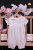 Babydola Kız Bebek Çiçek Desen Fiyonk ve Dantel Detaylı Tulum Bayramlık 15035 - 5