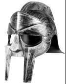 Gladyatör Savaş Kaskı Miğferi İnce Başlık Gümüş Renk thumbnail 2