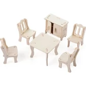 3D Kendin Yap Ahşap Puzzle Yemek Masası Maket Çocuk Aktivite - 1