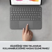 Logitech Combo Touch iPad Pro 12.9 inç 5 ve 6. Nesil ile Uyumlu Çok Yönlü Klavyeli Kılıf - Gri 920-010186 - 3