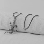 Timsah 925 Ayar Erkek Gümüş Kolye thumbnail 1