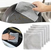 WUVERA 1 Adet 20x20 Inox Tel Bez Zor Kir Bezi, Inox Telli Bulaşık Bezi, Mutfak Banyo Bezi - 1